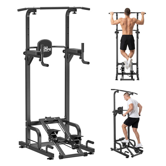 Multifunctional Power Tower Pull Up Dip Station Home Gym 450LBS