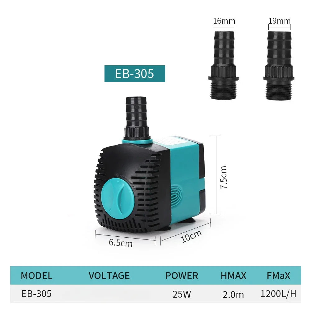 Ultra Quiet Submersible Fish Tank Water Pump 110-240V