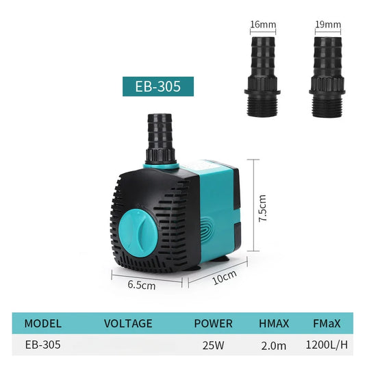 Ultra Quiet Submersible Fish Tank Water Pump 110-240V