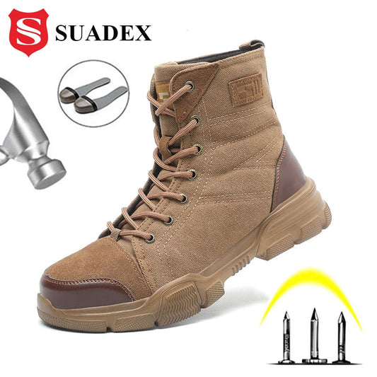 SUADEX Steel Toe Work Boots For Men Desert Safety Boots