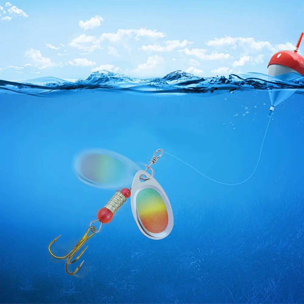APWIKOGER 16Pcs Metal Spoon Spinner Lures With Treble Hooks