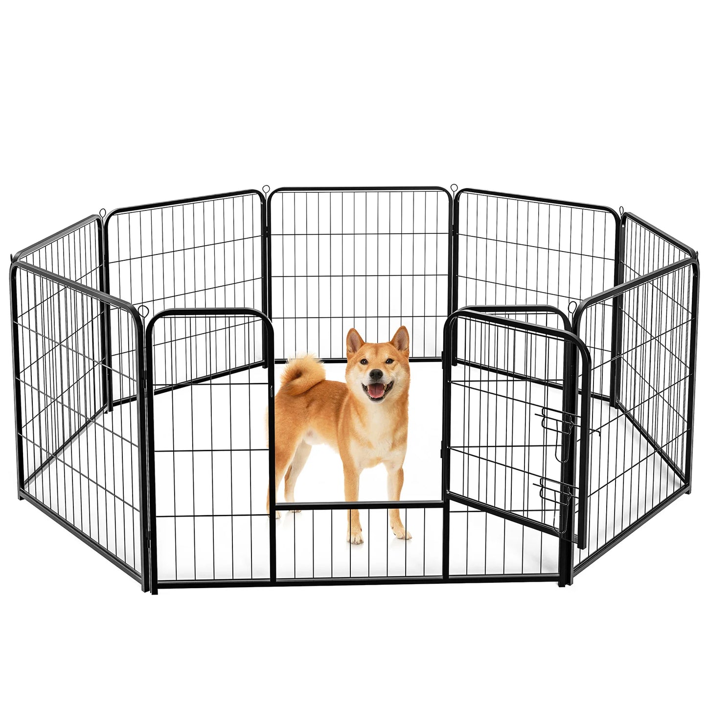 JHK Metal Dog Playpen Eight Panel Foldable Outdoor Fence