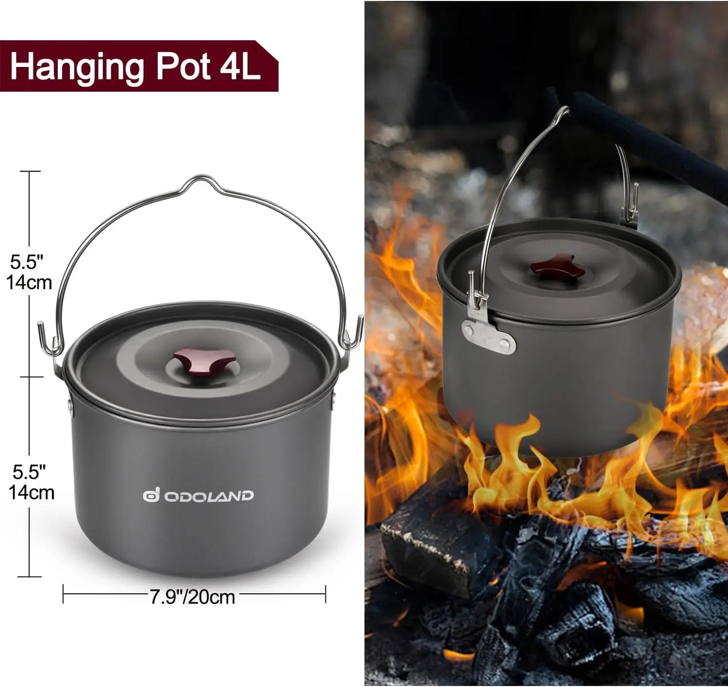 YTYIN 22-Piece Camping Cookware Kit For Four With Kettle