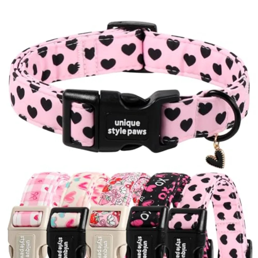 Dog Collar With Coconut Tree Pendant And Plastic Buckle For Small To Large Dogs