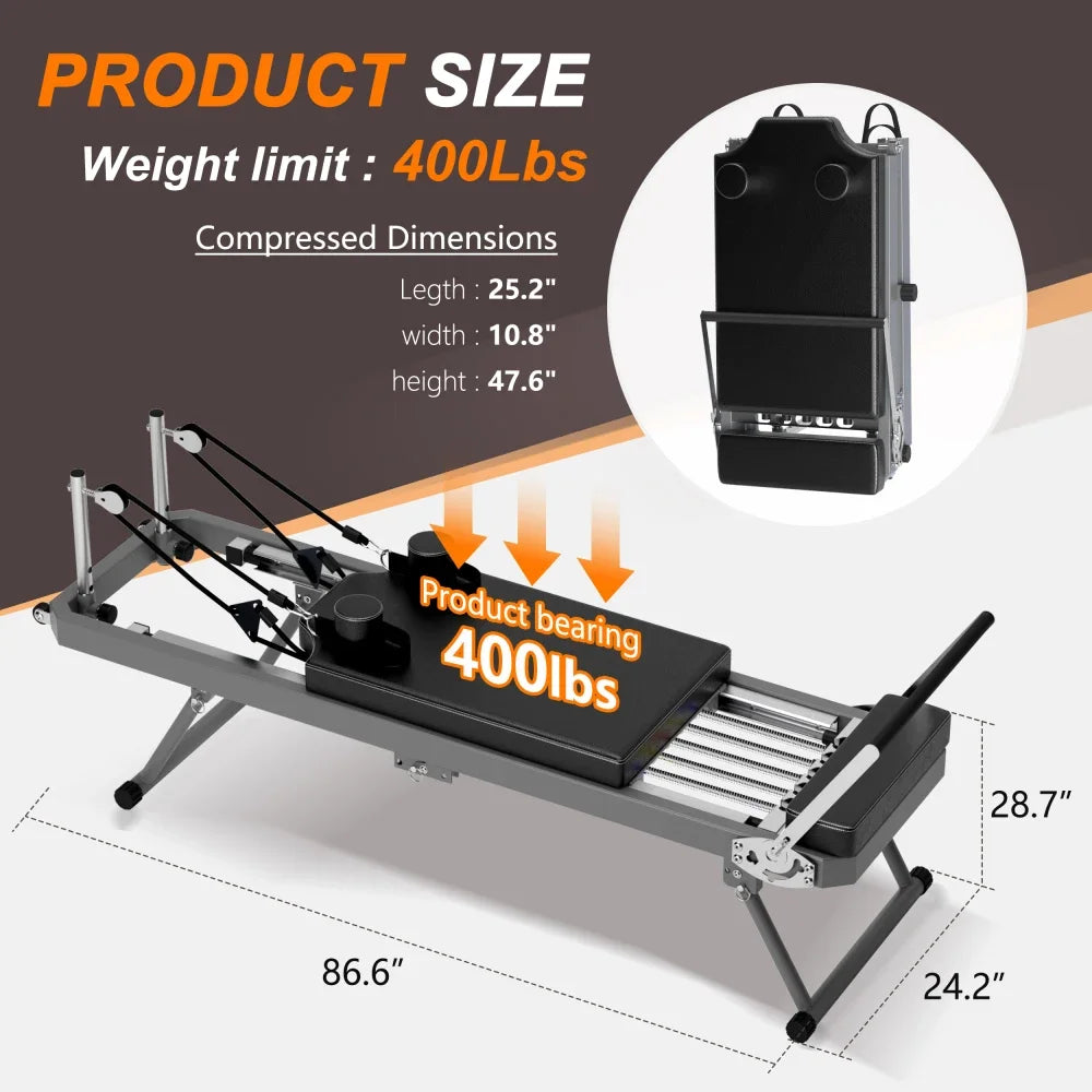 LWO Extra Large Pilates Reformer With Dynamic Resistance Cords