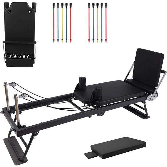 HiMISS Foldable Reformer Pilates Machine with Height Adjustments