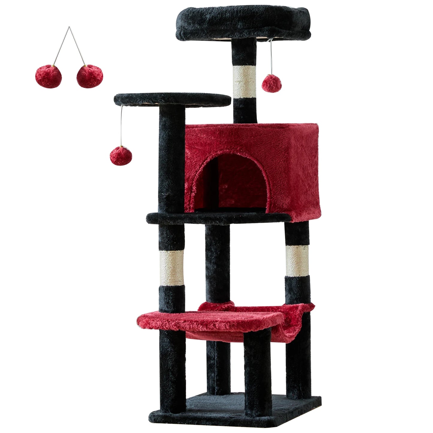 JHK Cat Tree Tower For Cats With Sisal Scratching Posts