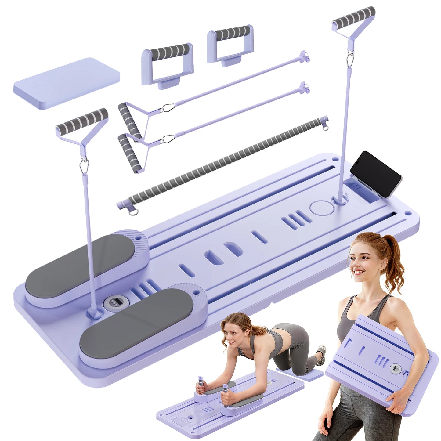 Foldable Pilates Bar Ab Board PushUp for Core and TotalBody