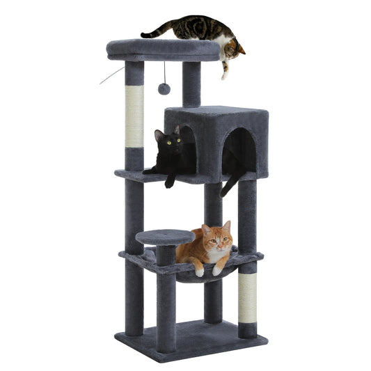 PEQULTI Five-Level Cat Tree Tower With Top Perch And Hammock
