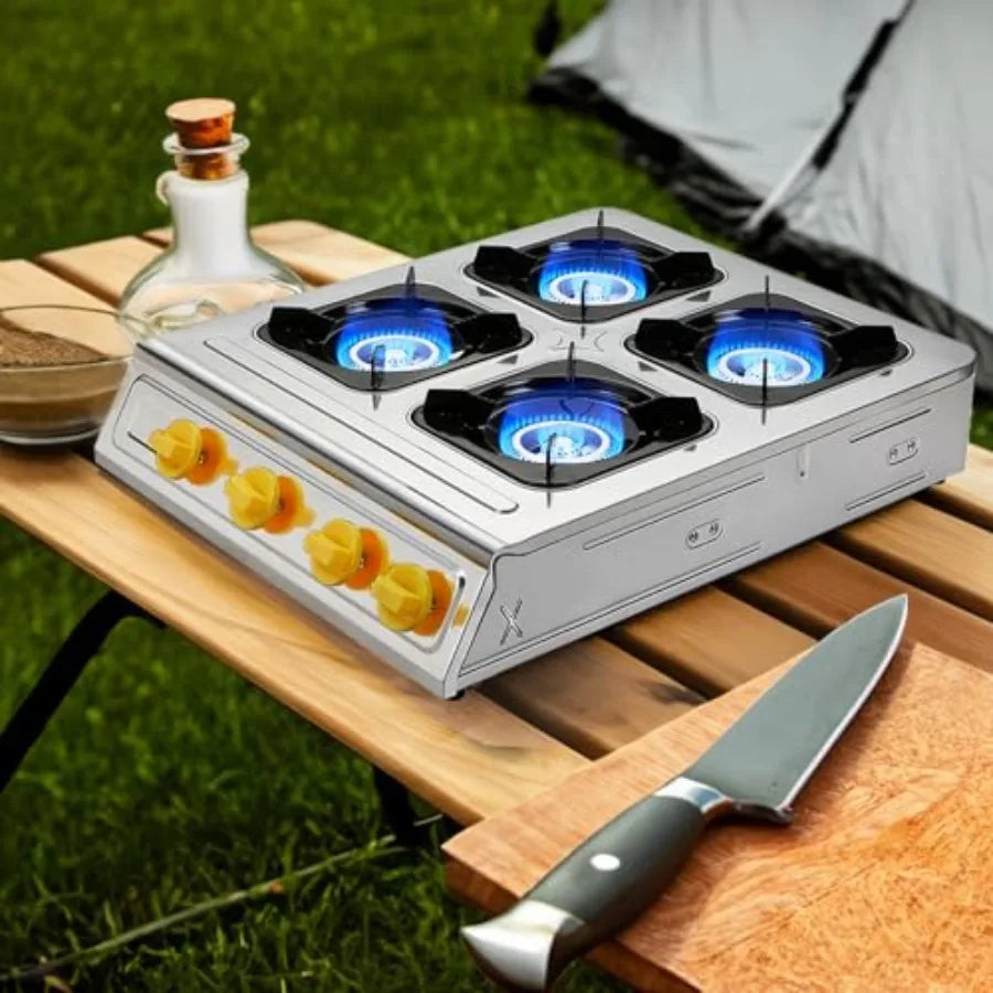 OLOEY 4 Burner Propane Gas Stove 40000 BTU Stainless Steel Cooktop
