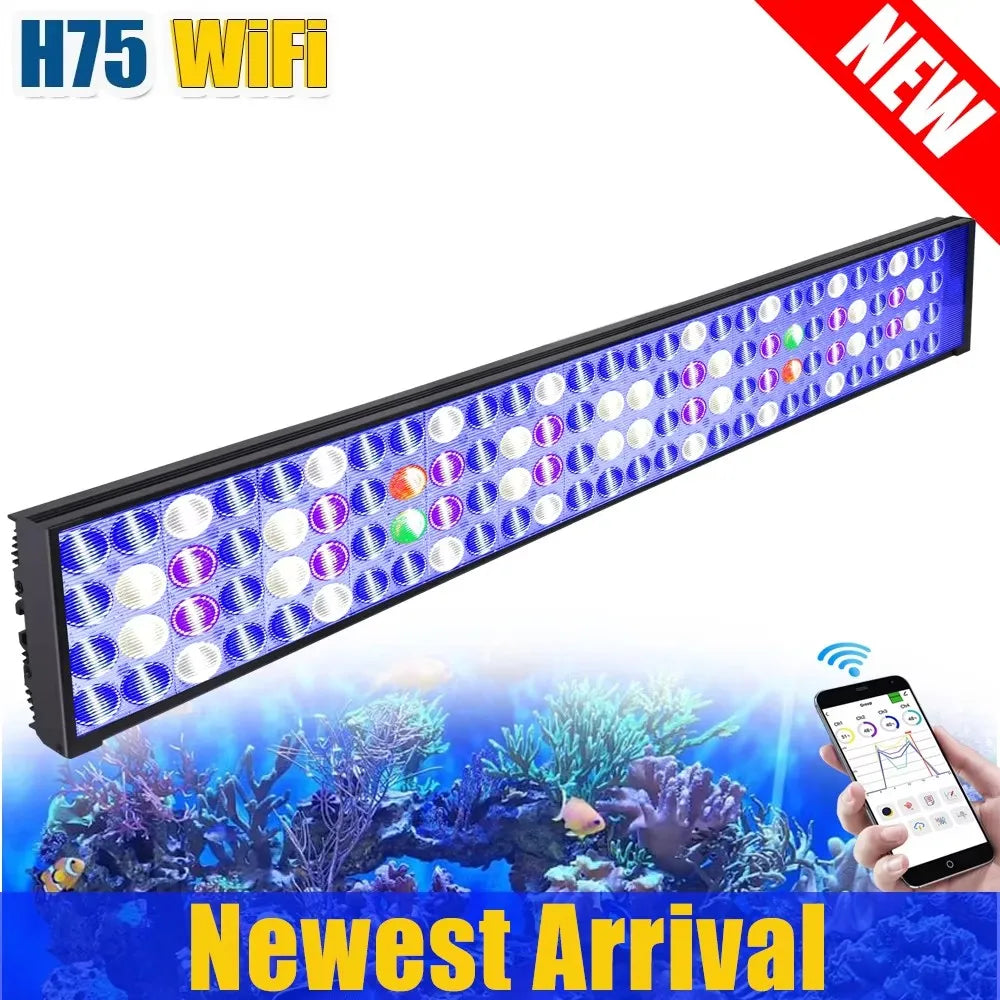 PopBloom WiFi LED Aquarium Light Full Spectrum Marine Lamp For Reef Corals