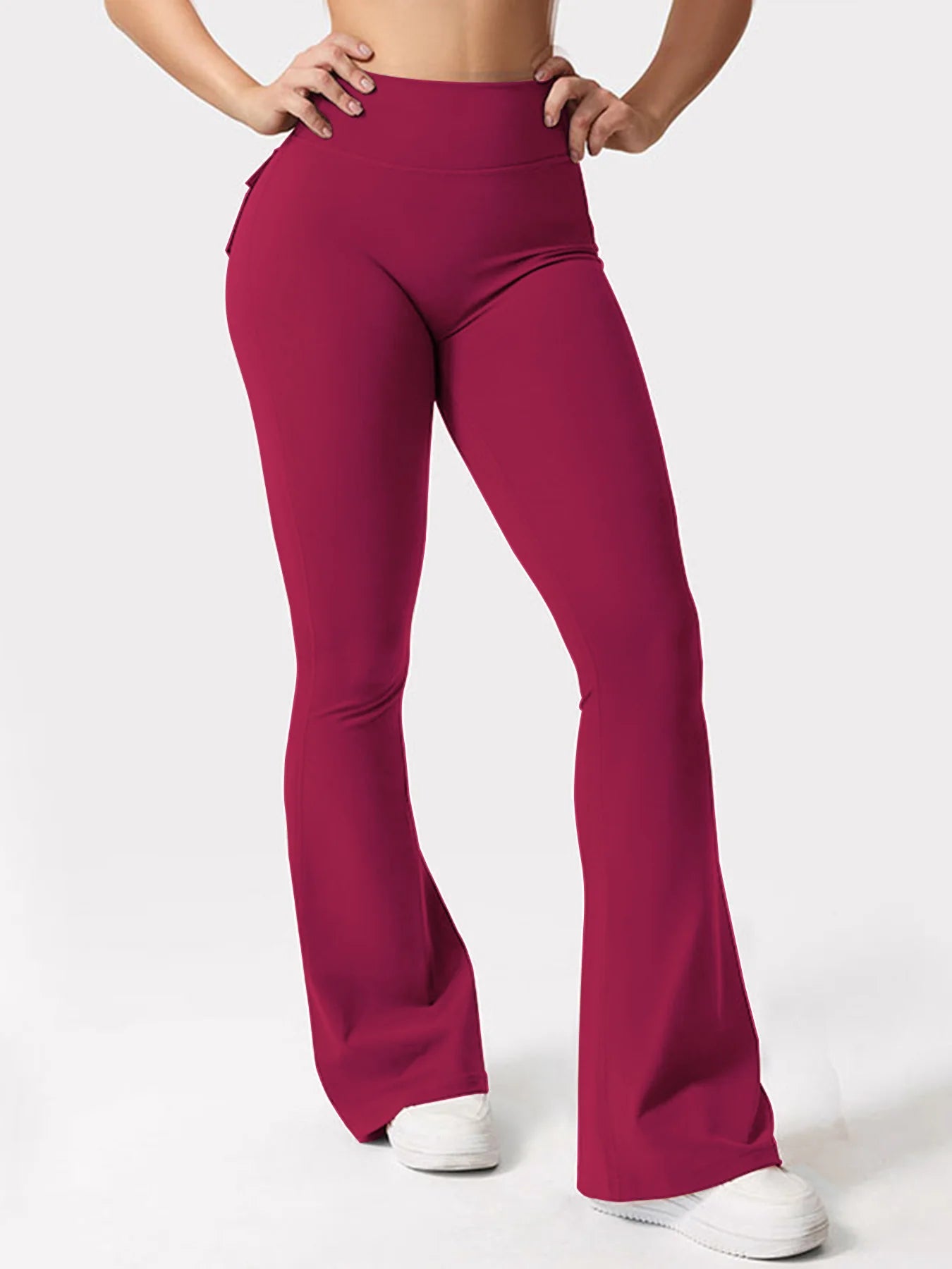 Women's Yoga Flare Trousers With Pockets For Gym And Outdoors