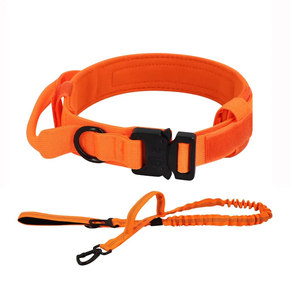 Adjustable Tactical Dog Training Collar And Leash Set With Handle