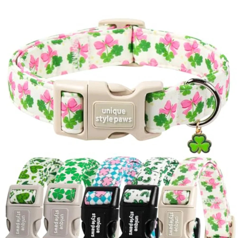 Dog Collar With Coconut Tree Pendant And Plastic Buckle For Small To Large Dogs