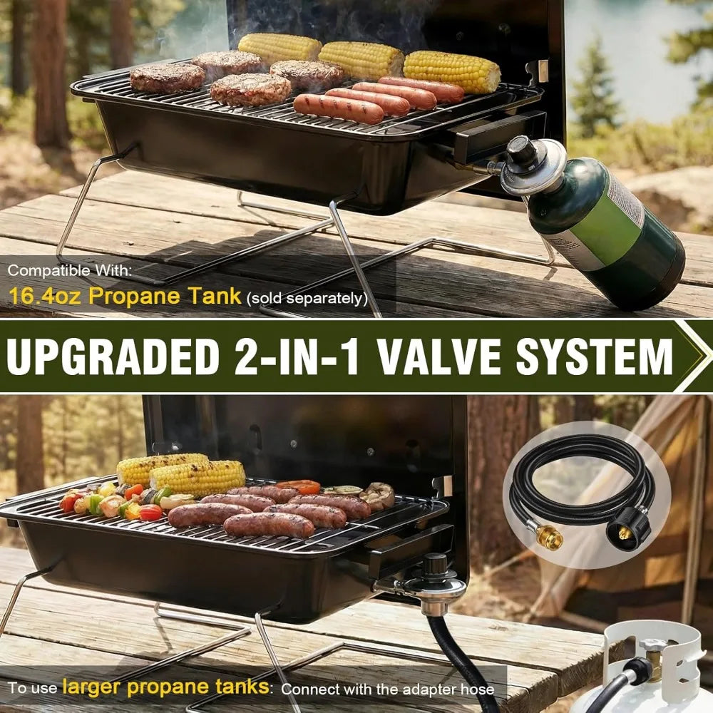 NBVCX Portable 2-In-1 Propane Grill With Foldable Legs