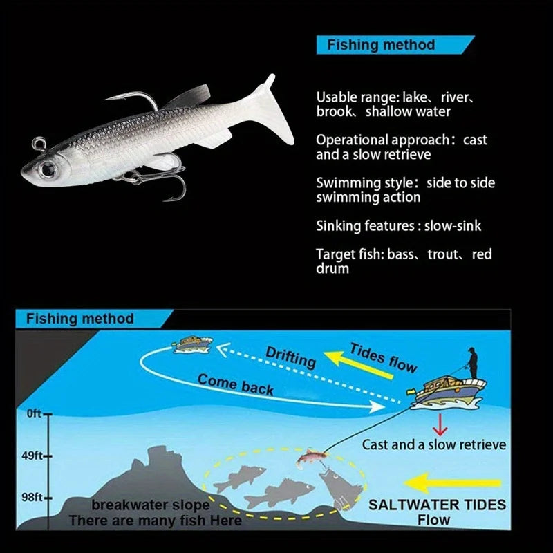 Five-Piece Realistic Soft Bait Kit For Freshwater And Saltwater Fishing