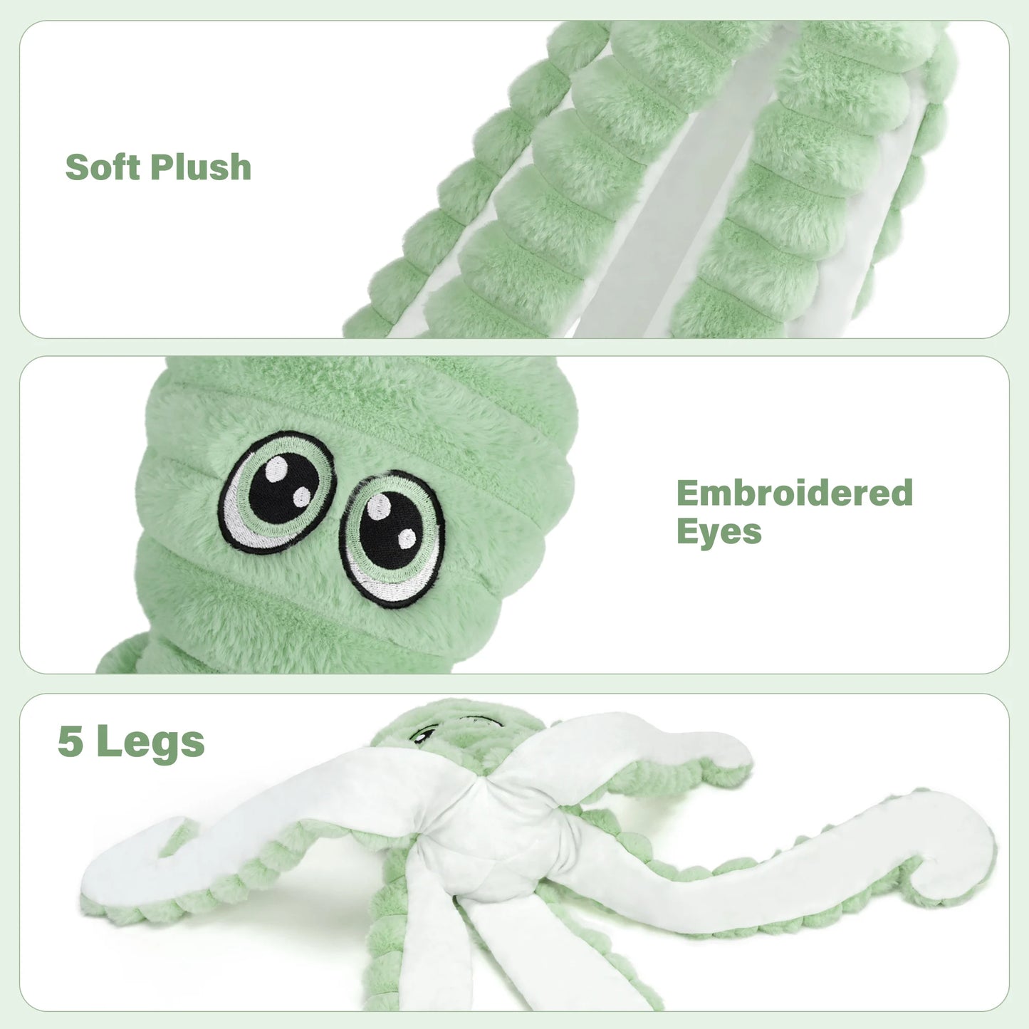 Octopus Design Pet Grinding Teeth Squeaky Plush Toy For Dogs