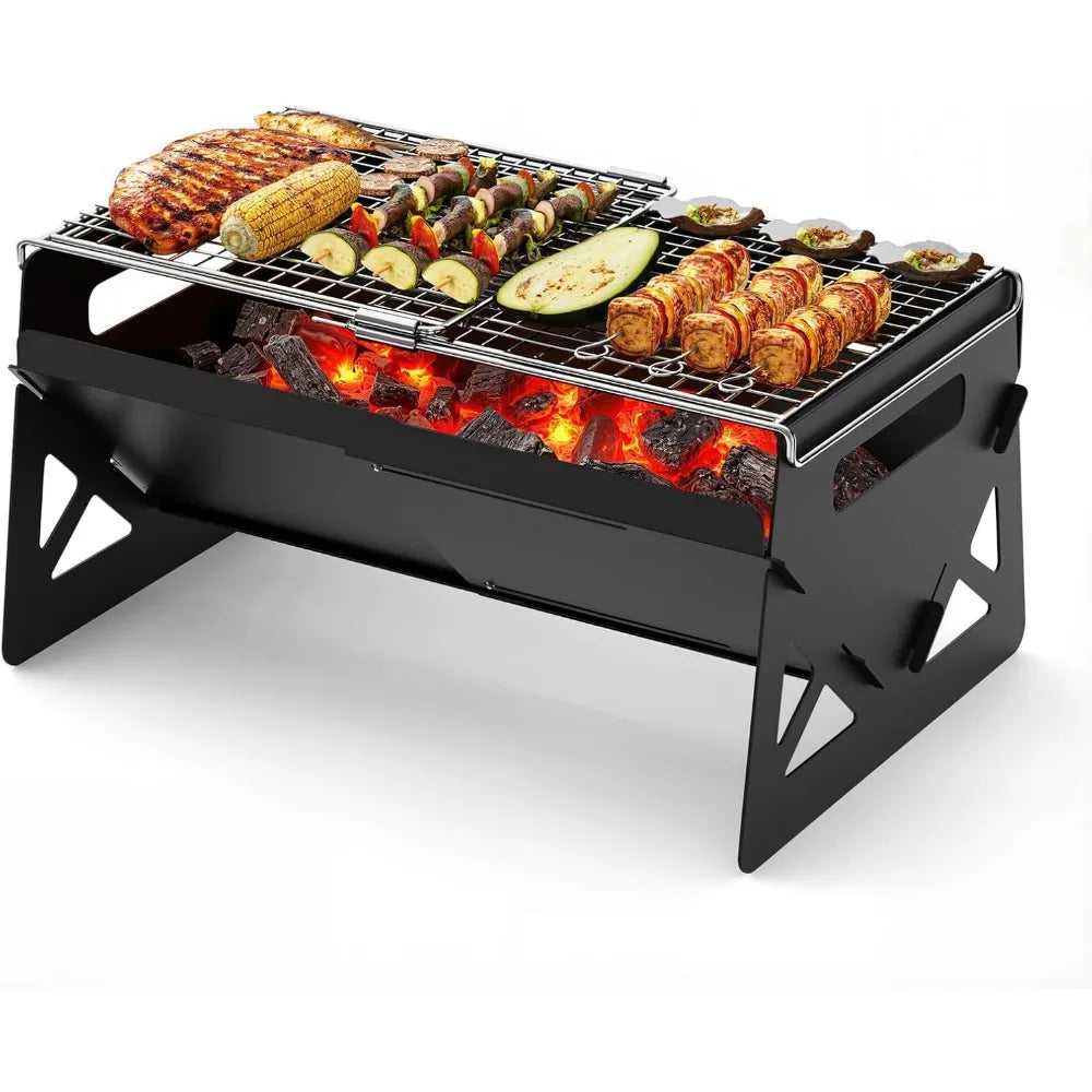 XIUWO Folding Portable Charcoal Grill For Outdoor Camping Cooking