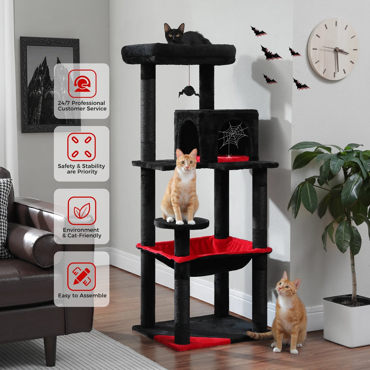 PAWZ Road Gothic Cat Tree for Indoor Cats With Tower