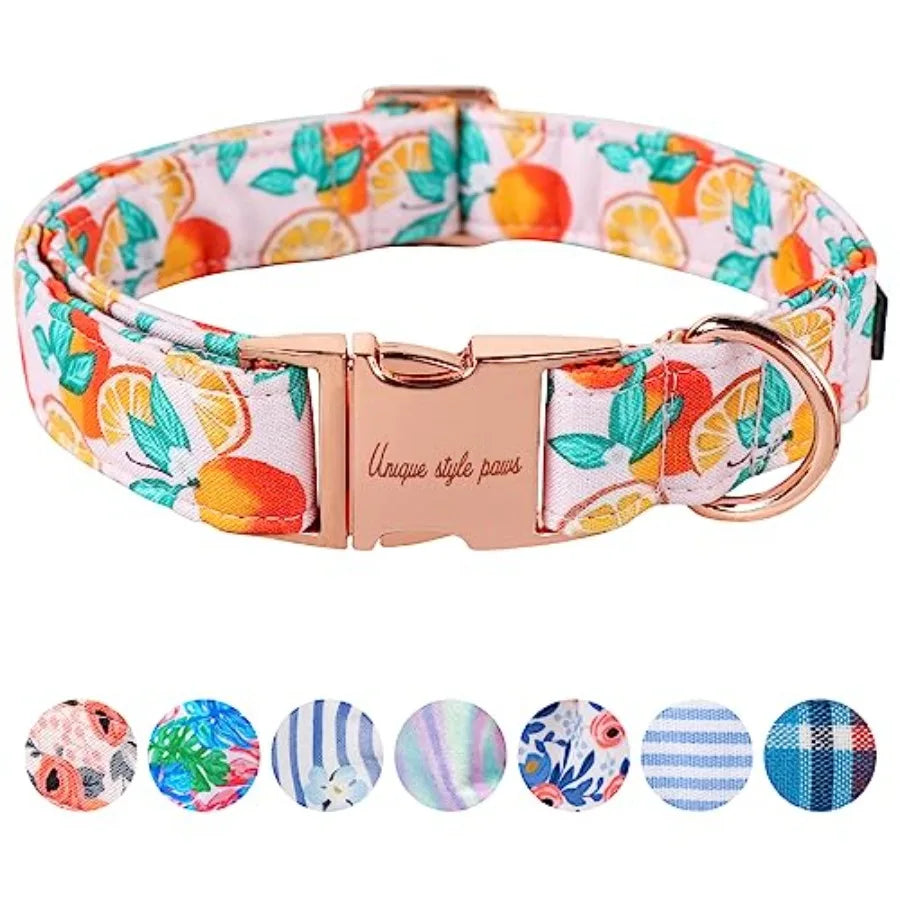 Dog Collar With Coconut Tree Pendant And Plastic Buckle For Small To Large Dogs