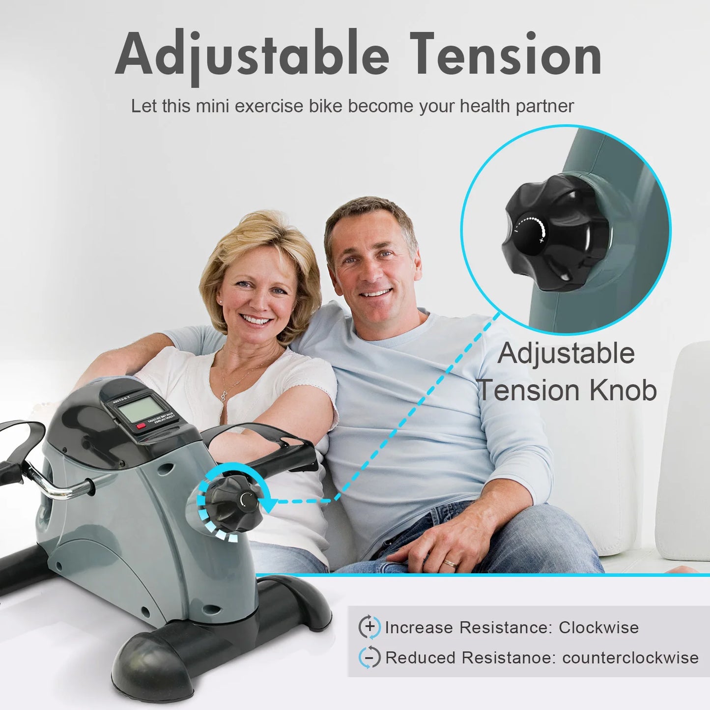 Under Desk Pedal Exerciser Motorized With LCD Display For Leg Arm Knee