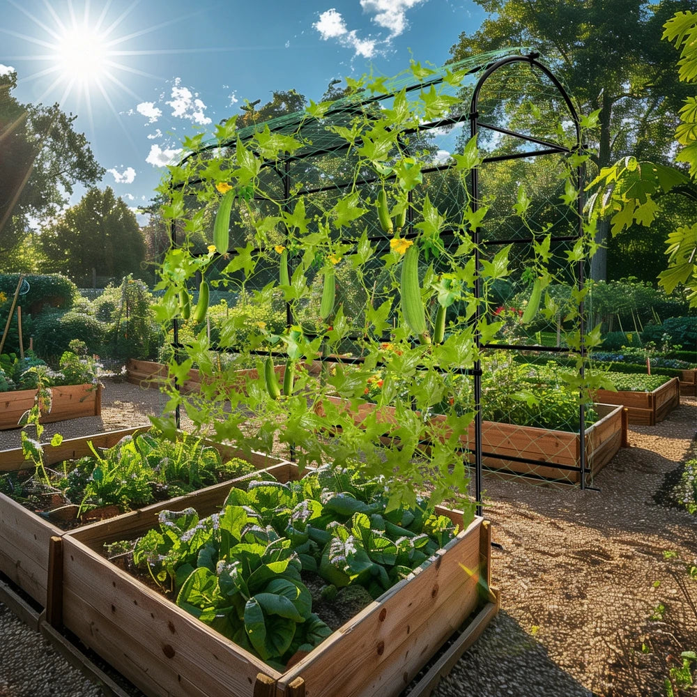 Wisfor U Shaped Metal Garden Plant Trellis For Climbing Vegetables