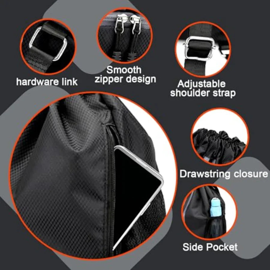 Football Boot Bag Drawstring Wet Dry Separation Waterproof Gym Sack