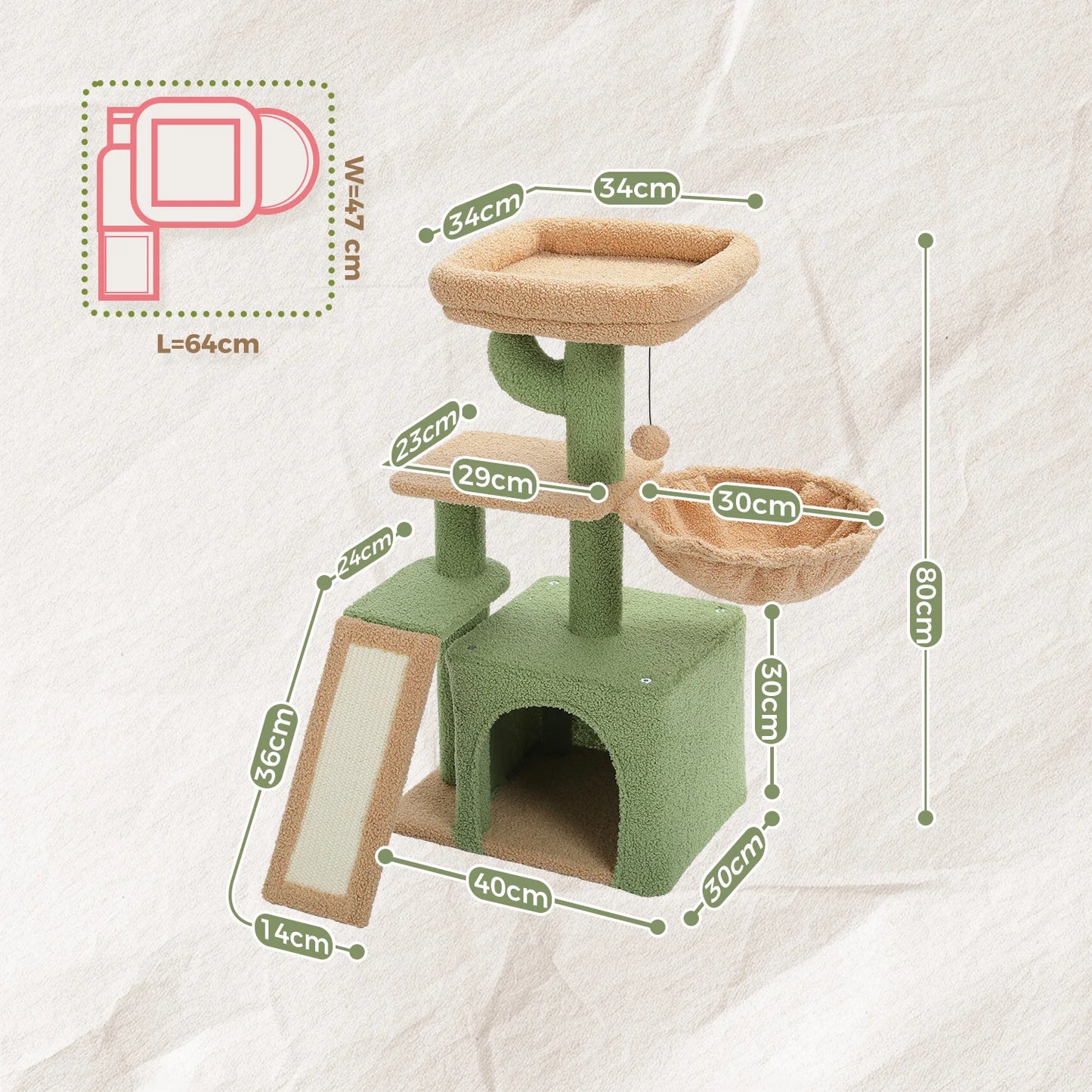 Premium PAWZ Road Cat Tree Tower With Scratching Posts