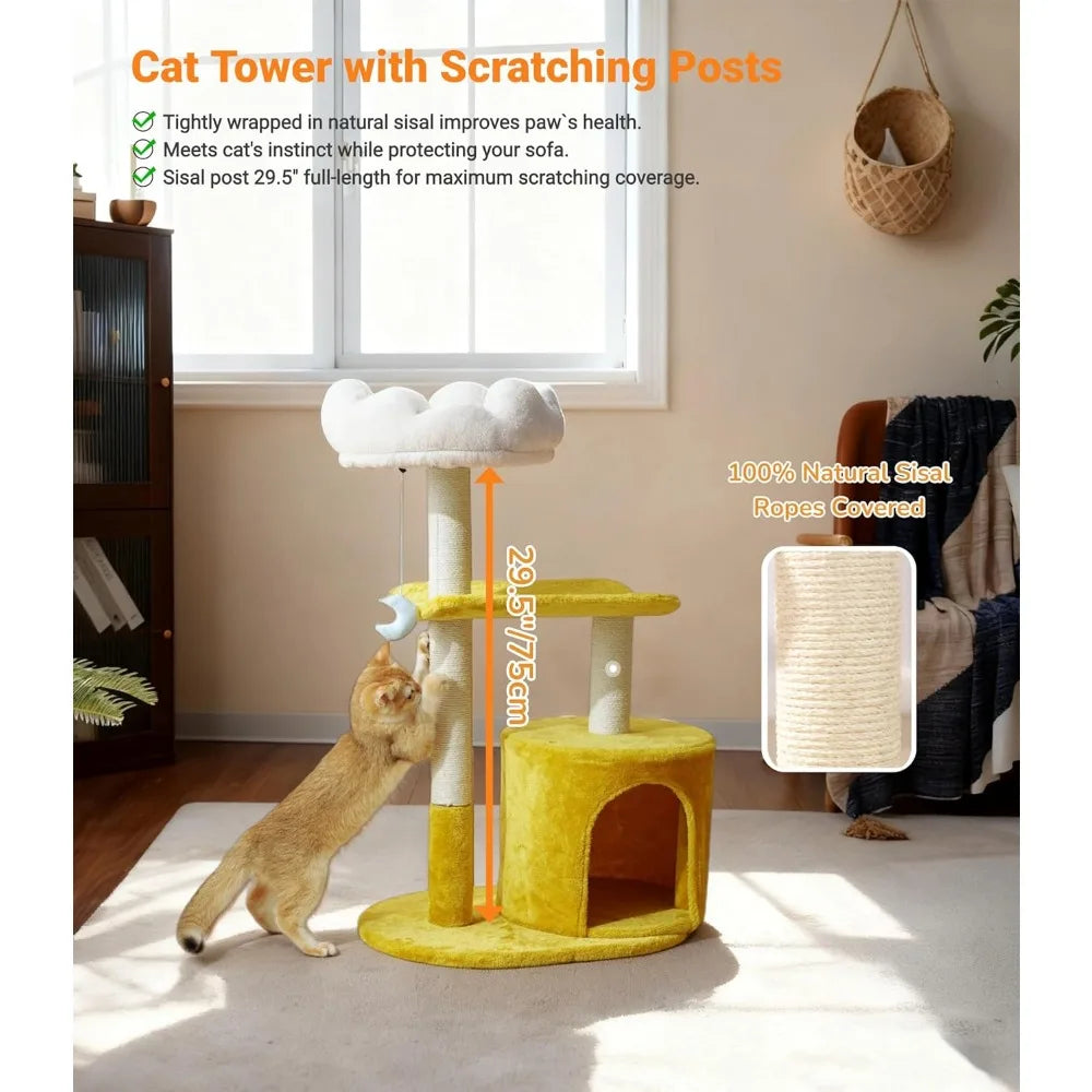 NBVCX Cat Tree Tower With Cozy Bed Large Condo Toys