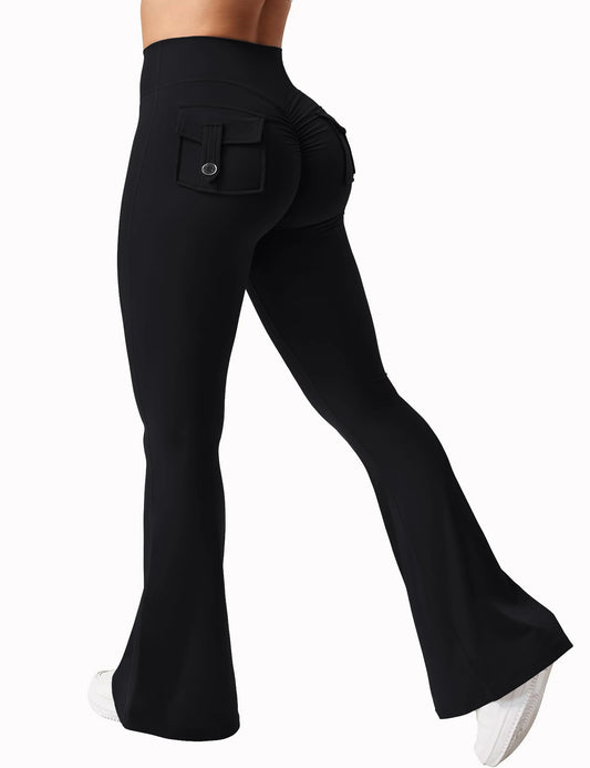 Women's Yoga Flare Trousers With Pockets For Gym And Outdoors