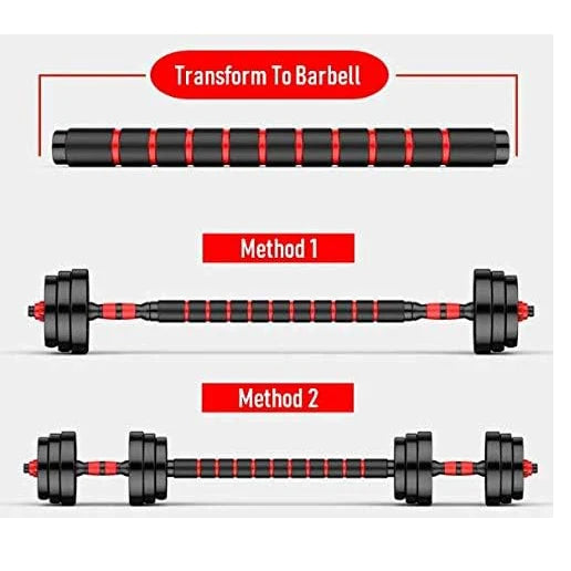 2 In 1 Adjustable Dumbbell Barbell Set For Home Exercise