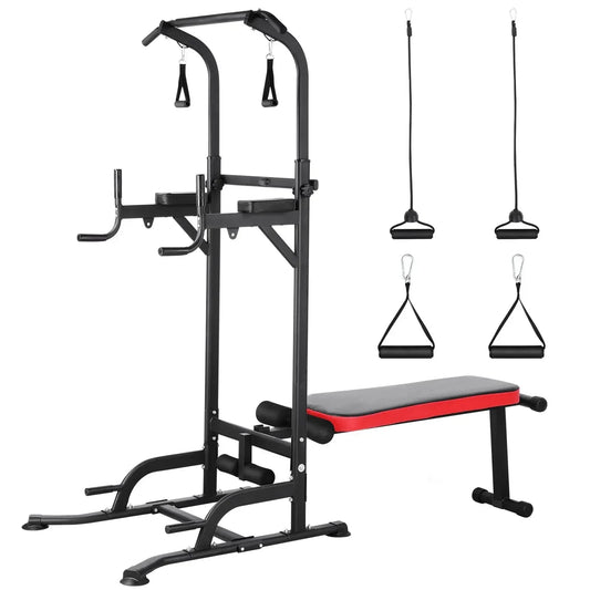 Power Tower and Adjustable Weight Bench System for Pull Ups