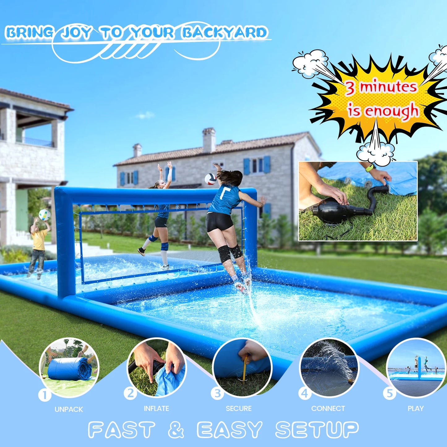 RTS Inflatable Outdoor Water Volleyball Court
