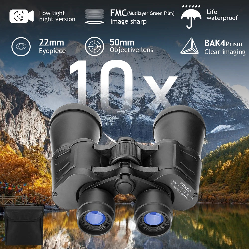 Binoculars BAK4 Prism Waterproof Night Vision With Tripod Interface