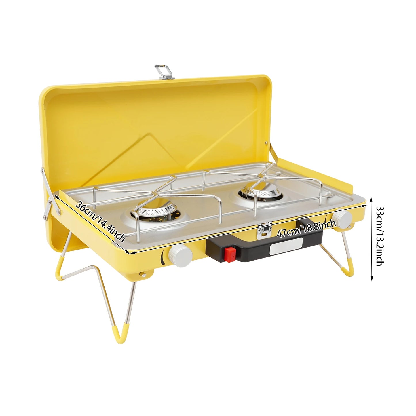 Portable Outdoor Gas Stove 2 Burner 3500W With Windshield