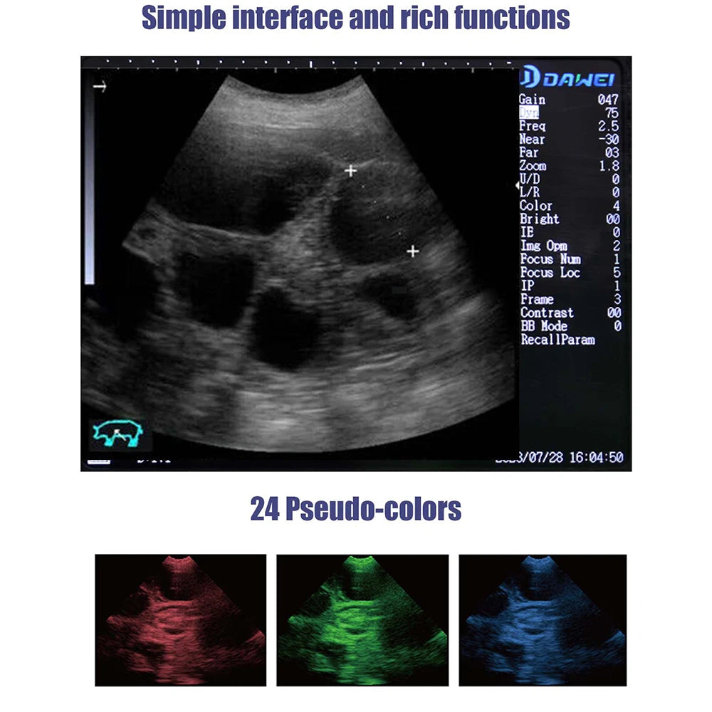 DAWEI Portable Veterinary Ultrasound Scanner for Farm Animals and Pregnancy