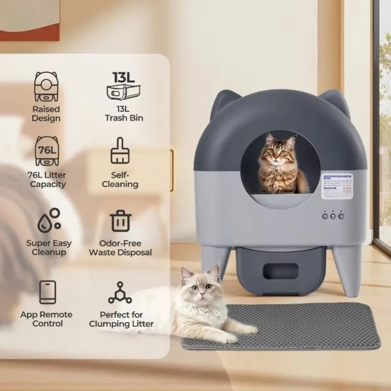 Lunapurr Automatic Self Cleaning Litter Box With App Control MultiCat