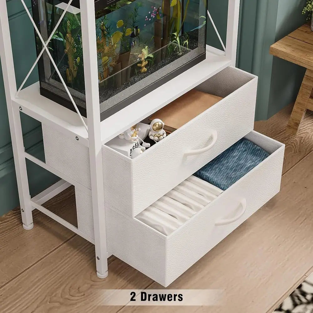 Reptile Tank Stand With Two-Tier Shelves