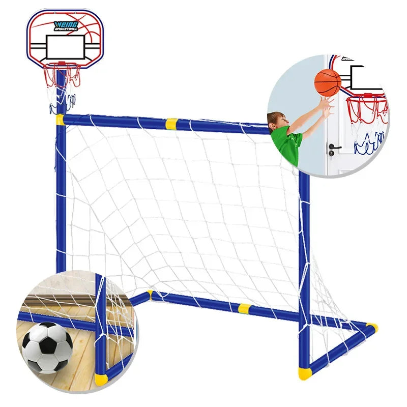 Kmoist 2in1 Sports Toys Basketball Stand Football Goal