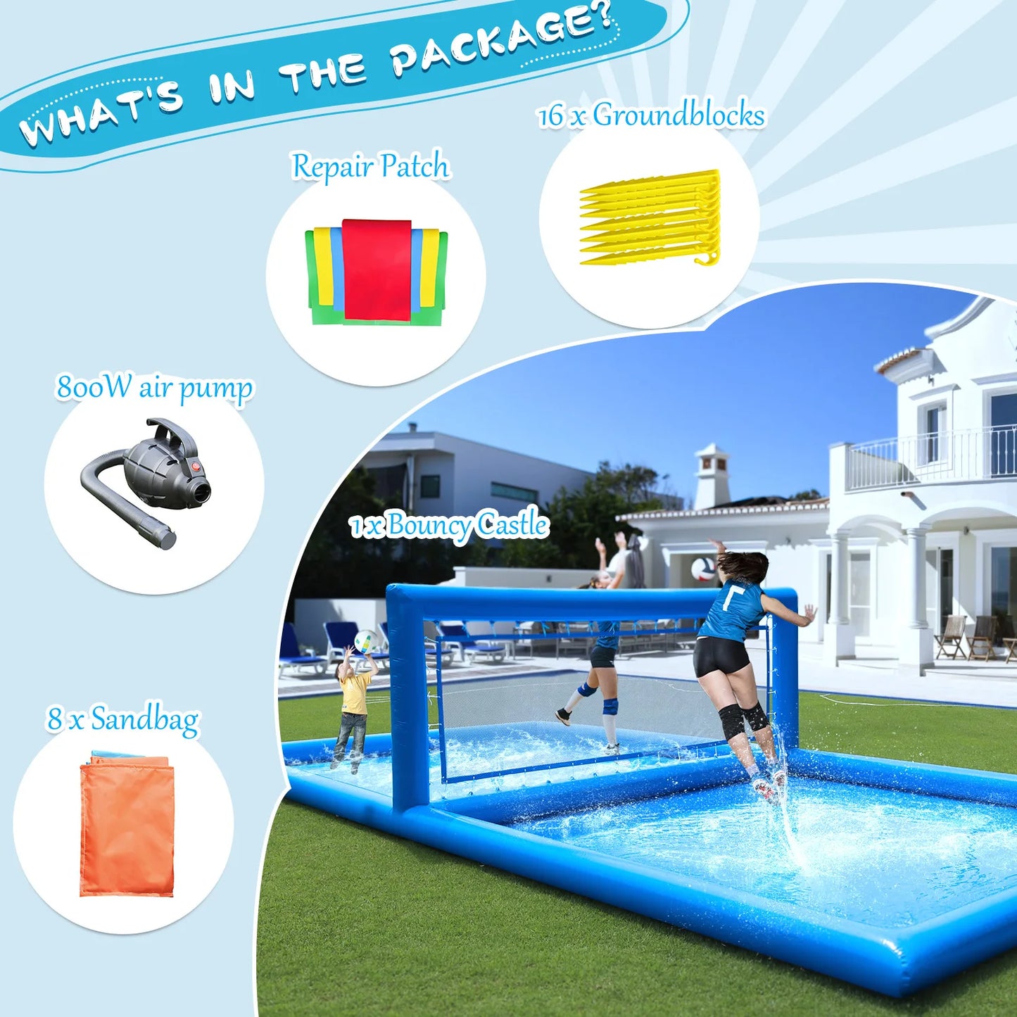 RTS Inflatable Outdoor Water Volleyball Court