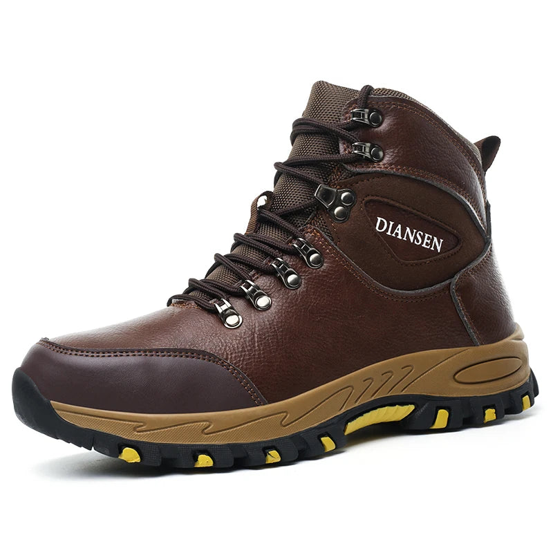 VEIGAR Waterproof Leather Safety Boots for Men Puncture Resistant