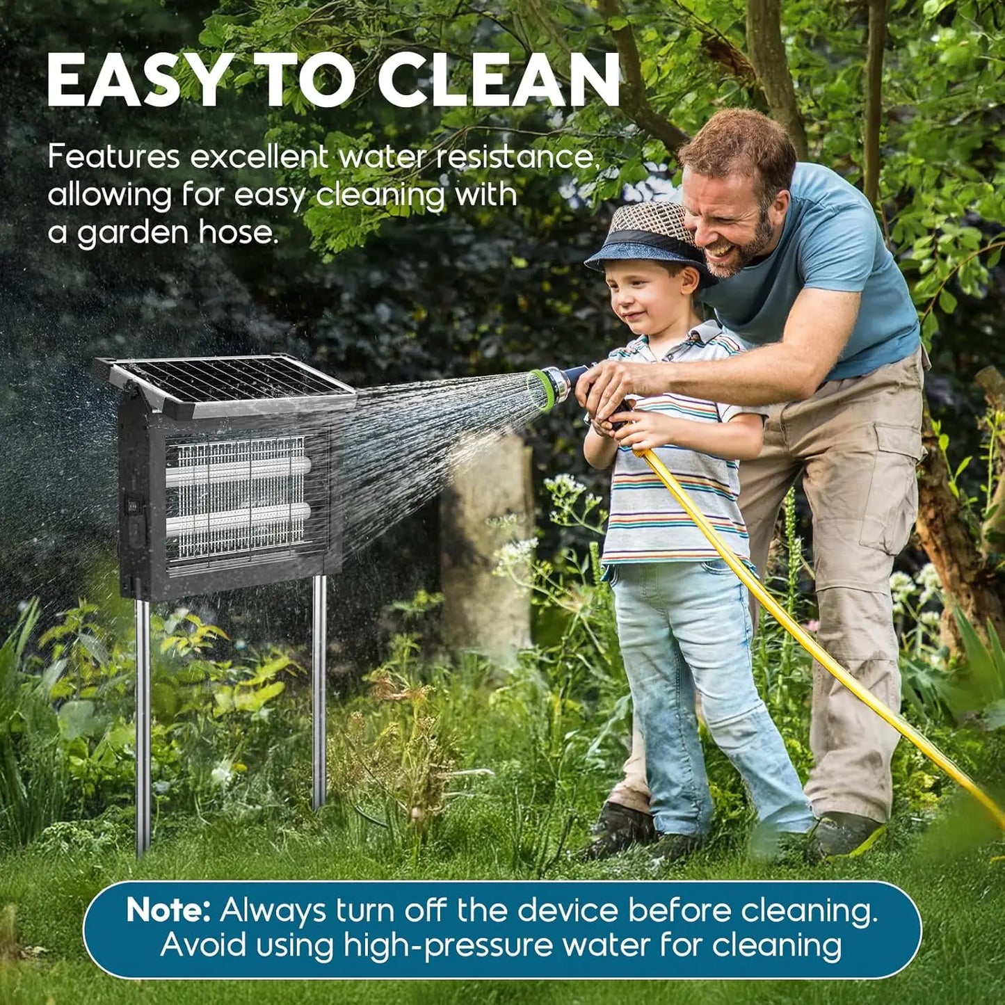 Solar Bug Zapper Outdoor 4500V Mosquito Killer With Panel Sensor