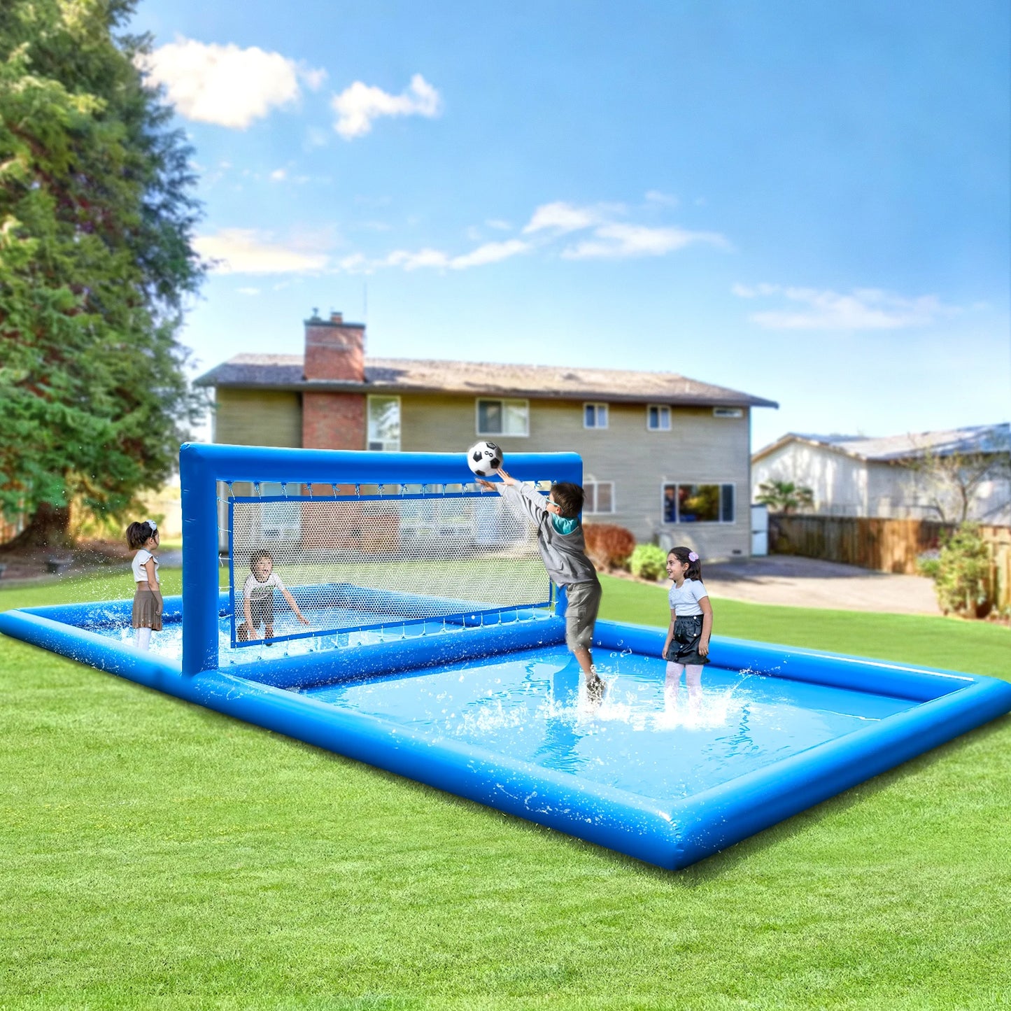 King Inflatable Volleyball Court For Pool And Beach With Air Pump