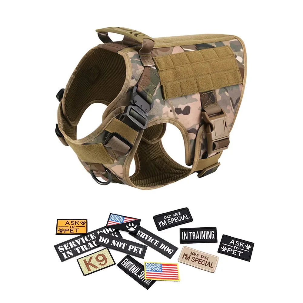 Military Large Dog Harness Vest Set For Malinois Training Accessories