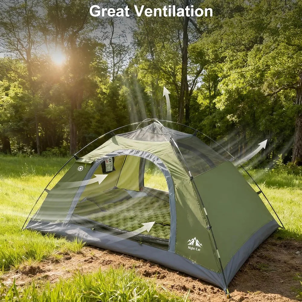 Night Cat 3 To 4 Person Backpacking Tent Waterproof Rainfly