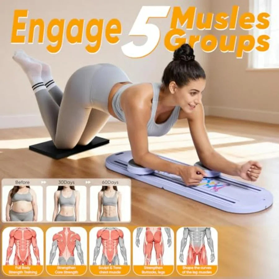 Pilates Board Multifunctional Portable Reformer For Full Body Home Fitness