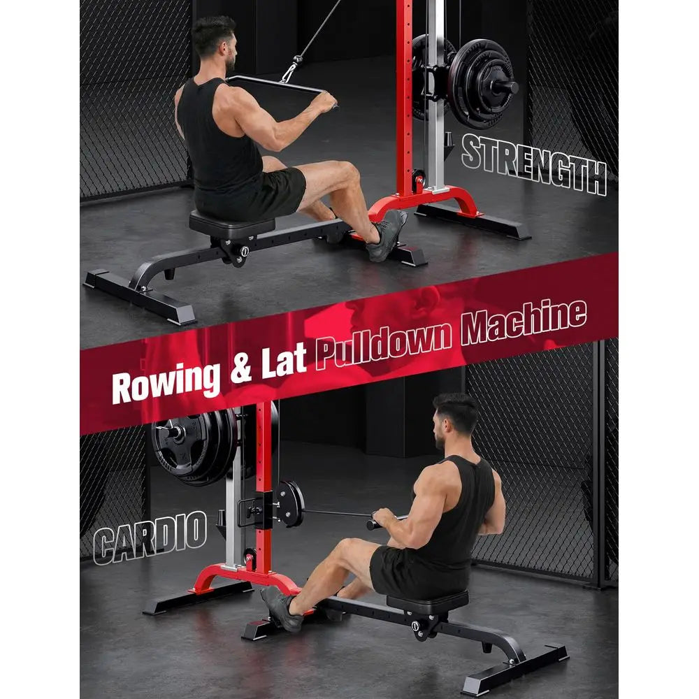 YTYIN Cable Machine Home Gym 2 In 1 With Rowing And Lat Pulldown