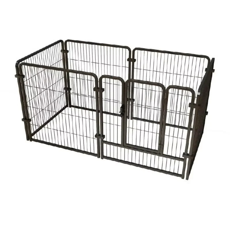 Stainless Steel 6-Panel Dog Fence Playpen, Heavy Duty Enclosure