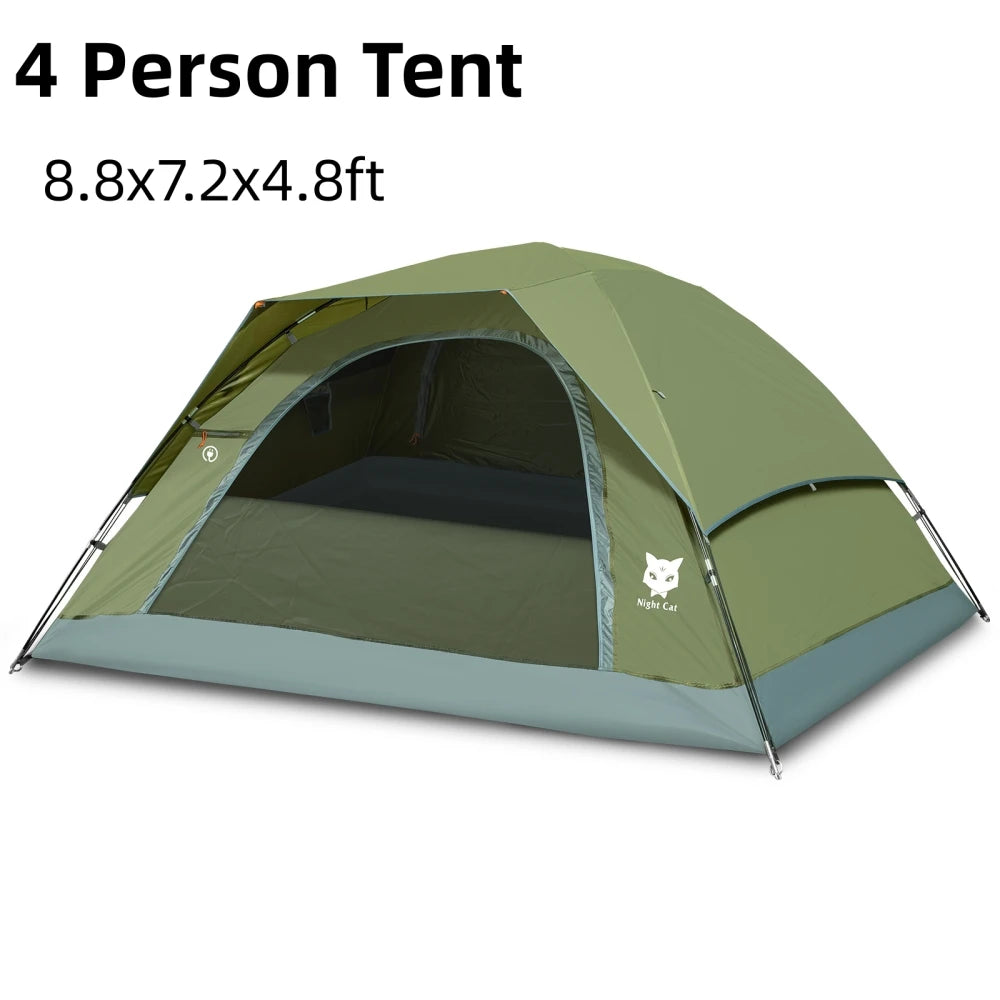 Night Cat 3 To 4 Person Backpacking Tent Waterproof Rainfly