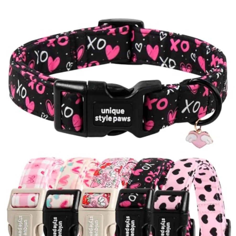 Dog Collar With Coconut Tree Pendant And Plastic Buckle For Small To Large Dogs